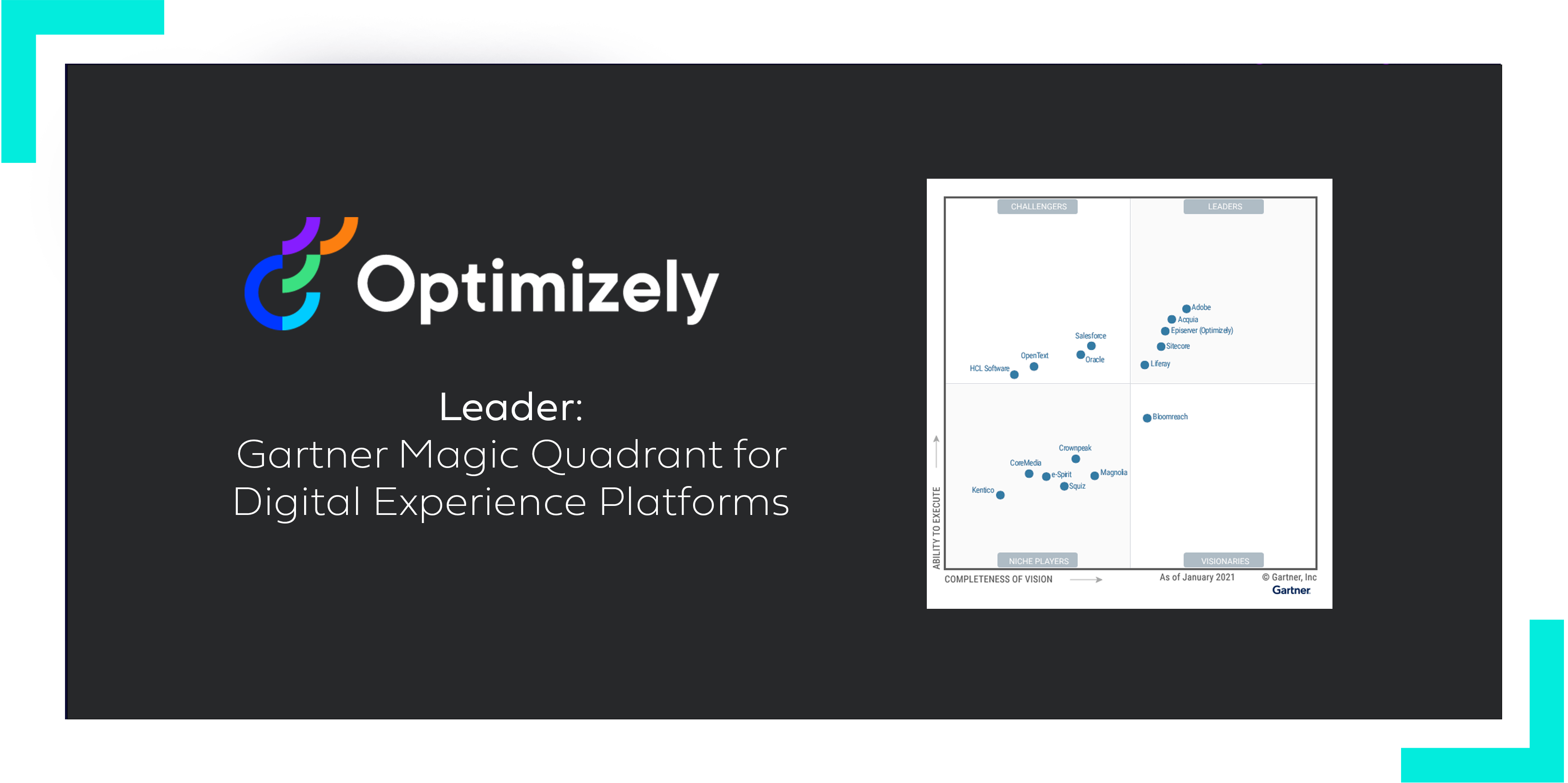 Optimizely (Episerver) named Leader in Gartner Magic Quadrant for